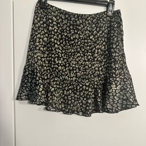 Free People Black and Cream Mini Skirt